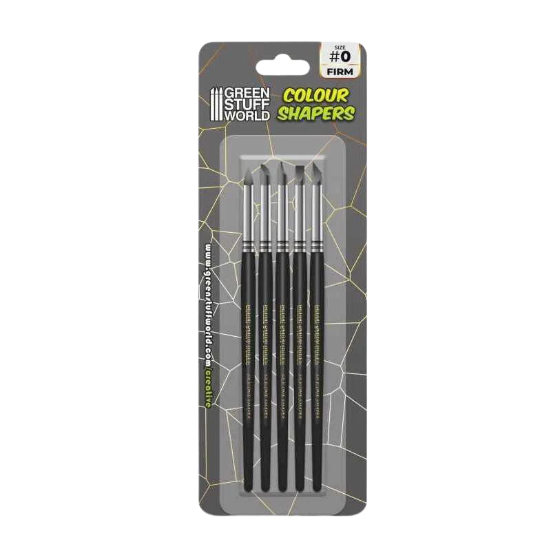 Green Stuff World - Colour Shapers Brushes SIZE 0 - BLACK FIRM