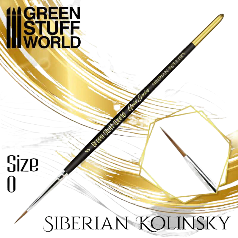 Green Stuff World - GOLD SERIES Siberian Kolinsky Brush - Size 0