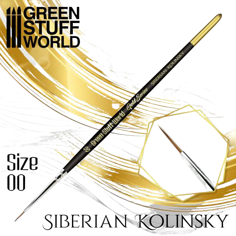 Green Stuff World - GOLD SERIES Siberian Kolinsky Brush - Size 00