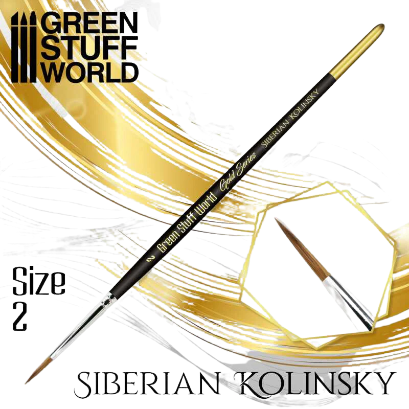 Green Stuff World - GOLD SERIES Siberian Kolinsky Brush - Size 2