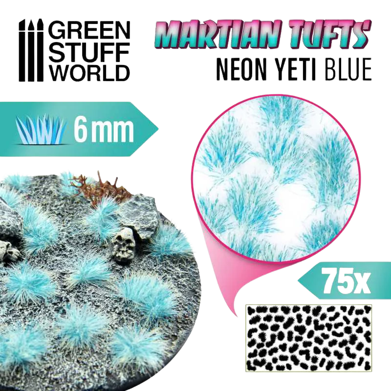Green Stuff World - Martian Fluor Tufts - NEON YETI BLUE