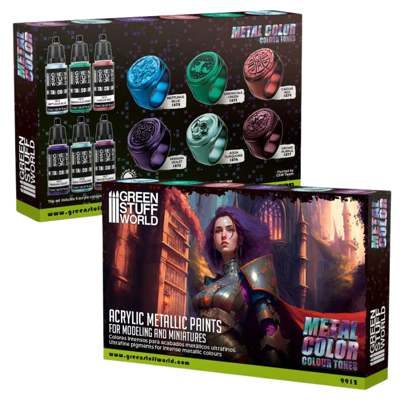 Green Stuff World - Metallic Paints Set - Colours