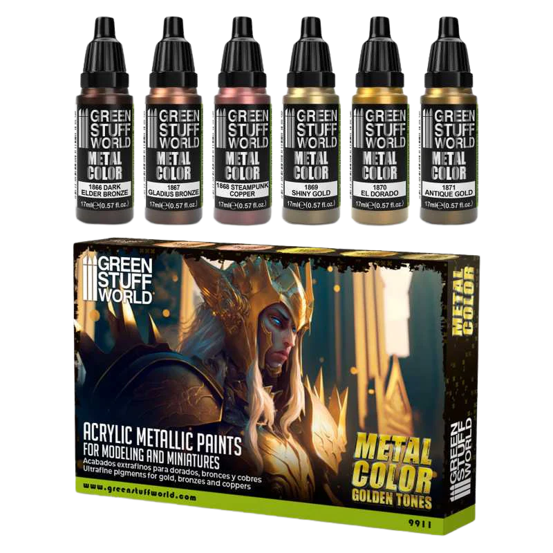 Green Stuff World - Metallic Paints Set - Gold