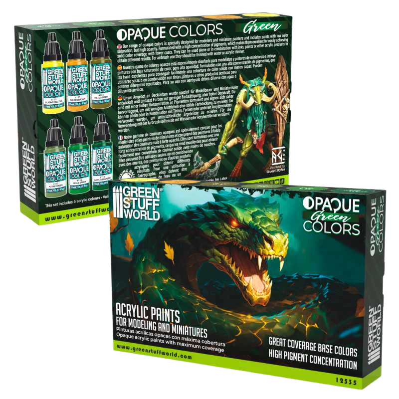 Green Stuff World - Opaque Paint Set - Green Colours