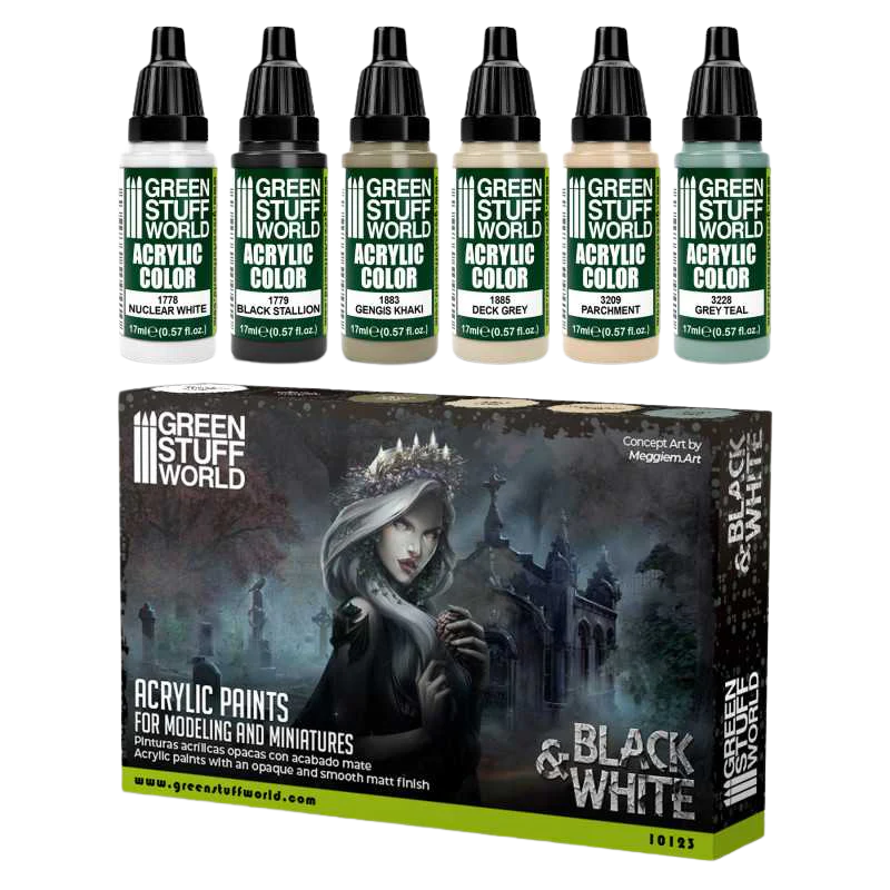 Green Stuff World - Paint Set - Black & White