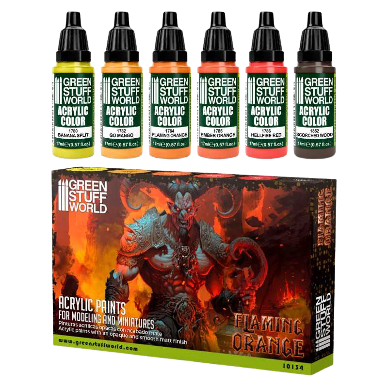Green Stuff World - Paint Set - Flaming Orange