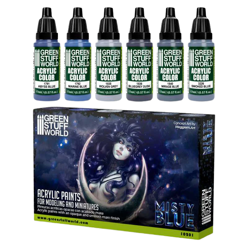 Green Stuff World - Paint Set - Misted Blue