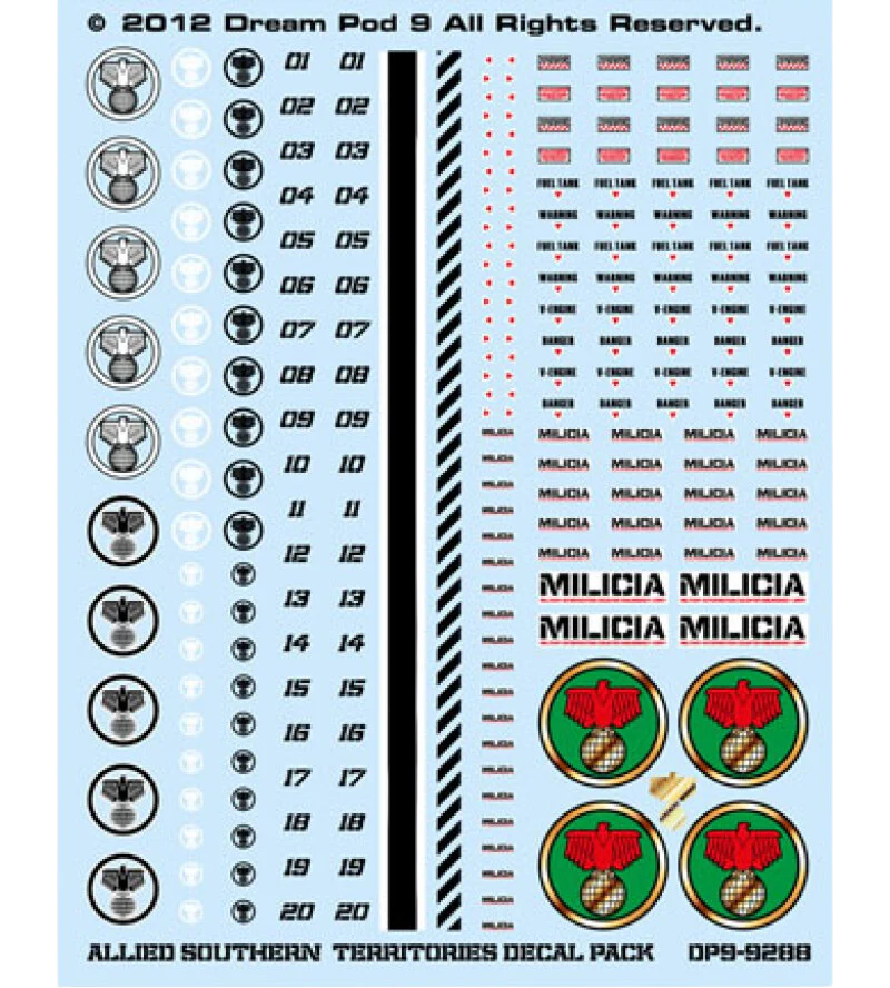 Heavy Gear Blitz! - Allied Southern Territories (A.S.T.) Decals Pack (1 sheet)
