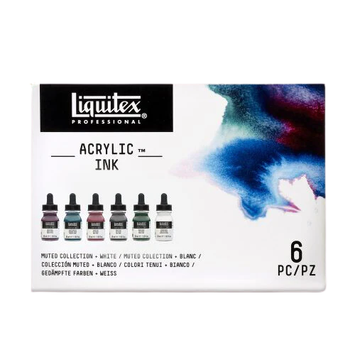 Liquitex - Acrylic Ink Set - 6x30ml - Muted Collection + White