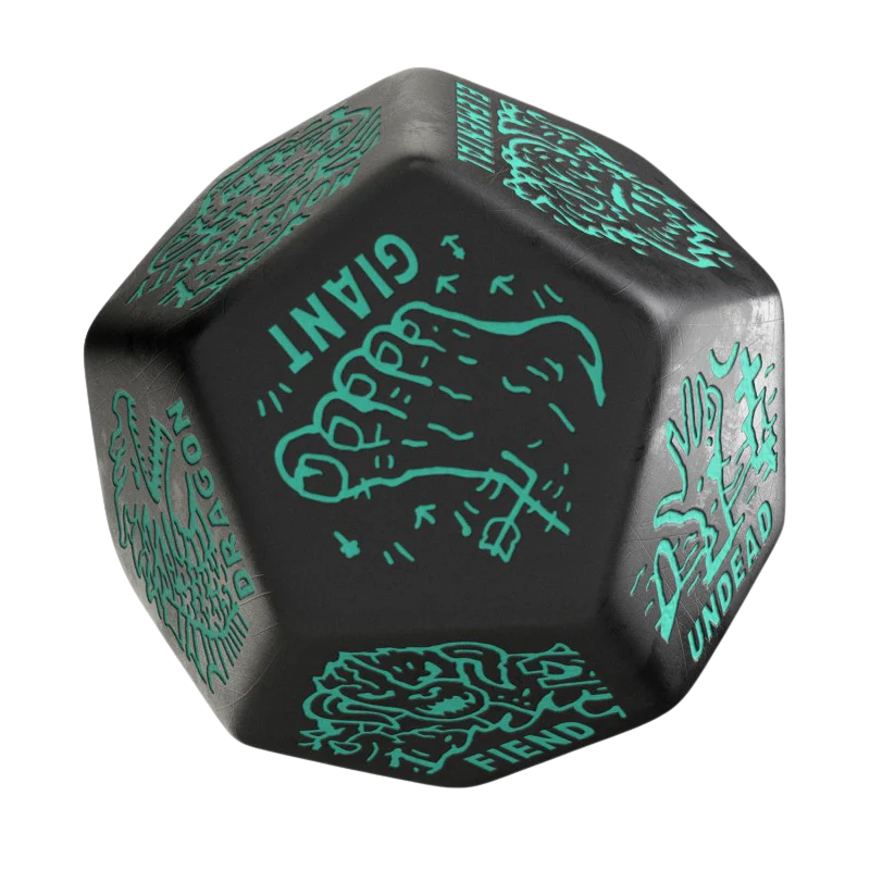 Monster Generator Die: Black & Turquise