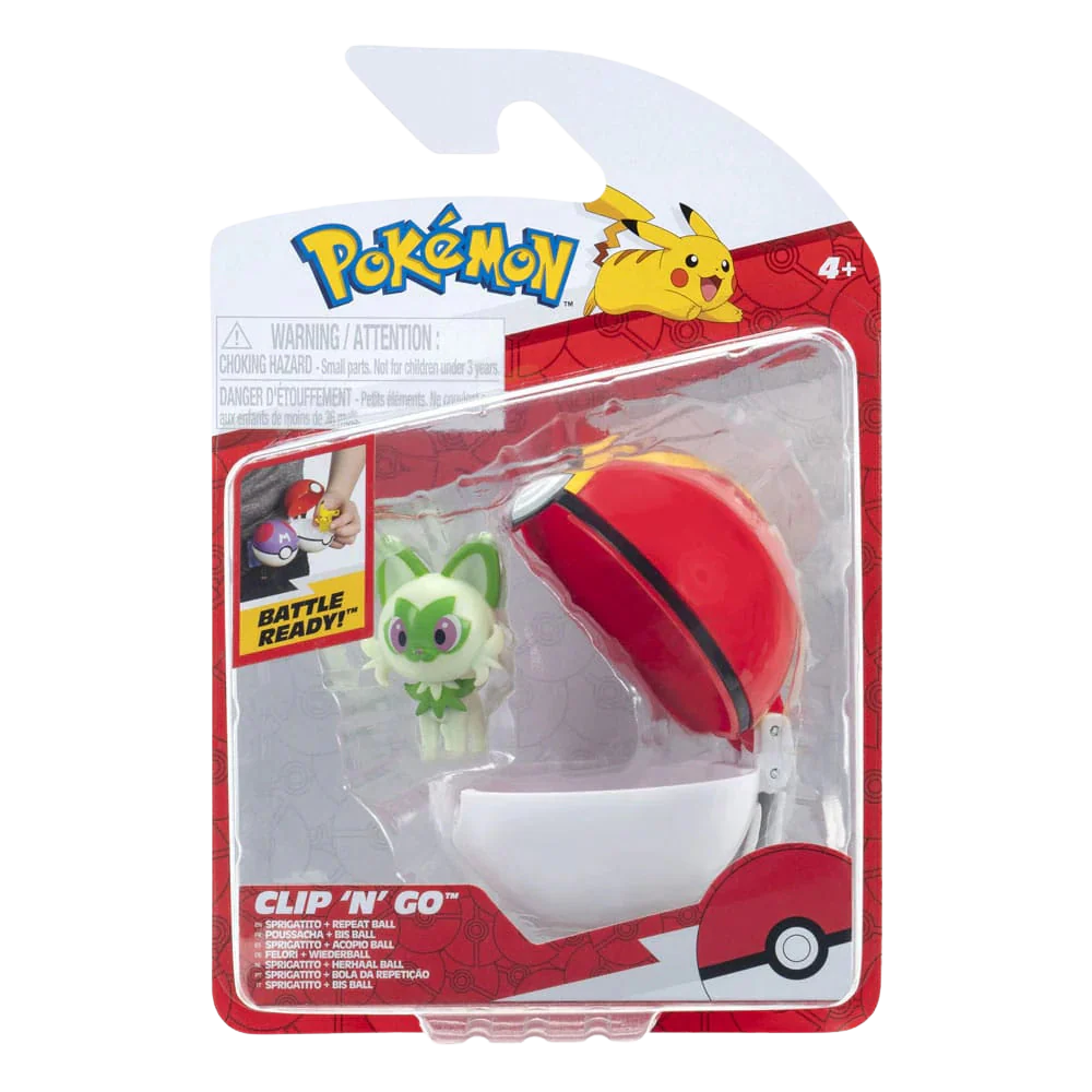 Pokémon Clip n' Go - Sprigatito + Repeat Ball