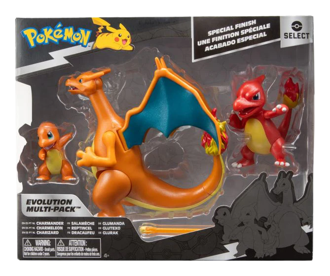 Pokémon - Multipack evolução 3 figuras Select - Charmander/ Charmeleon/ Charizard
