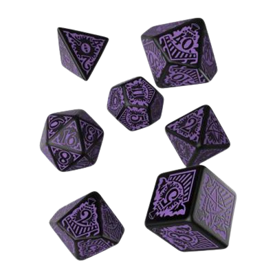 Q Workshop - Call of Cthulhu Black & Purple Dice Set (7)