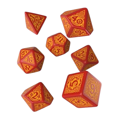 Q Workshop Dragon Slayer Dice Set Red & Orange