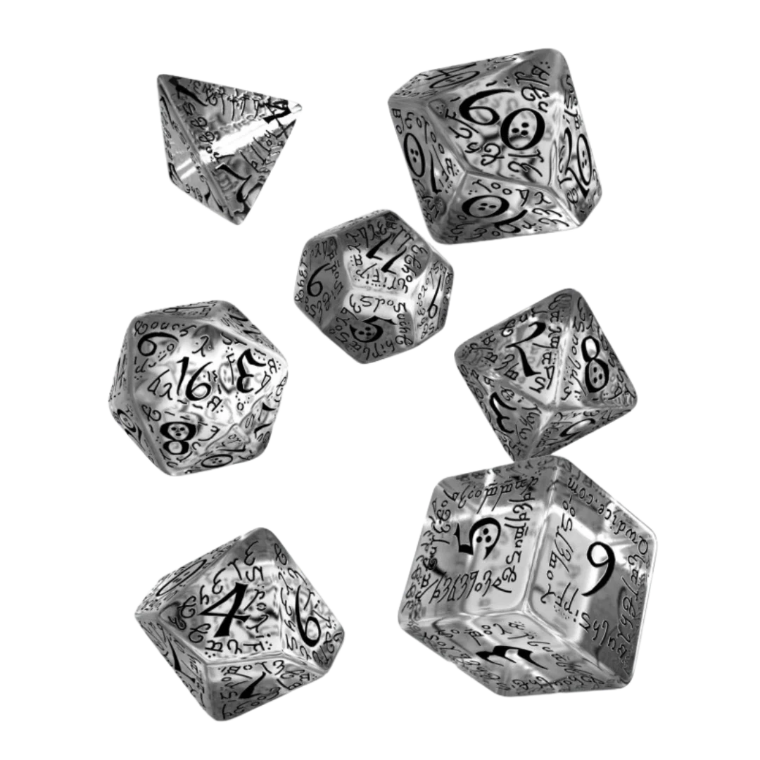 Q Workshop - Elvish Translucent & Black Dice Set (7)