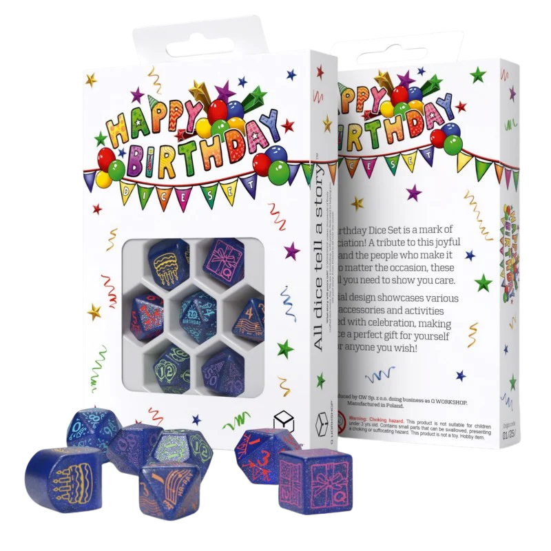 Q-Workshop - Happy Birthday Dice Set: Streamers (7)
