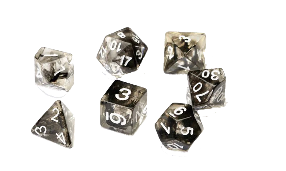 Sirius Dice - Dice Set - Black Cloud Translucent Resin