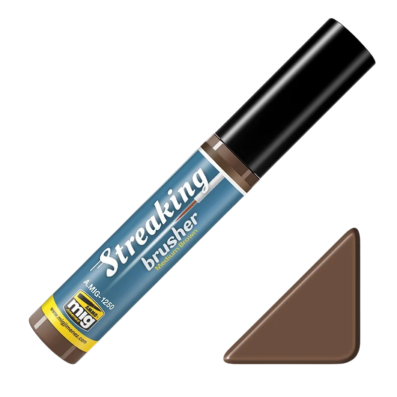 Ammo by Mig - Streaking Brusher: Medium Brown