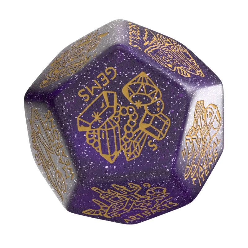 Treasure Generator Die: Shimmering Purple & Gold