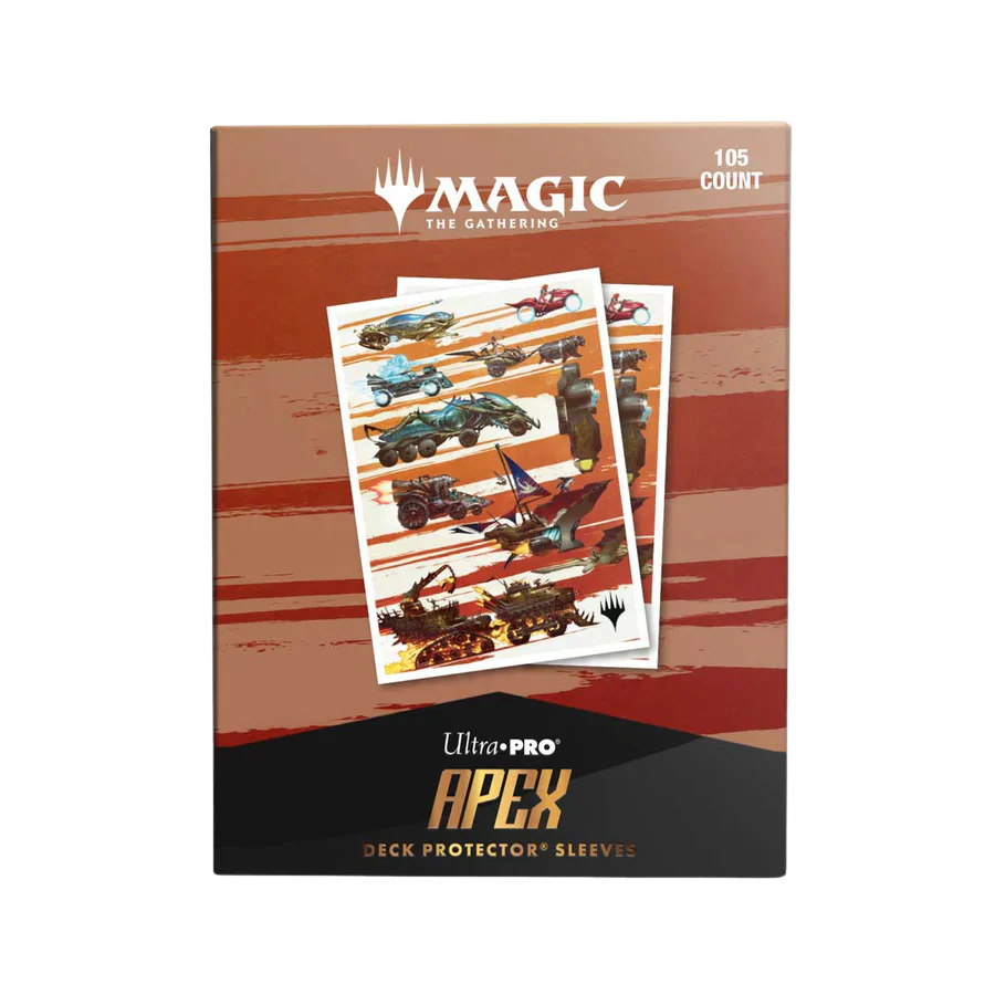 UP - MTG Aetherdrift 105ct APEX Sleeves - Finish Line Bundle Key Art
