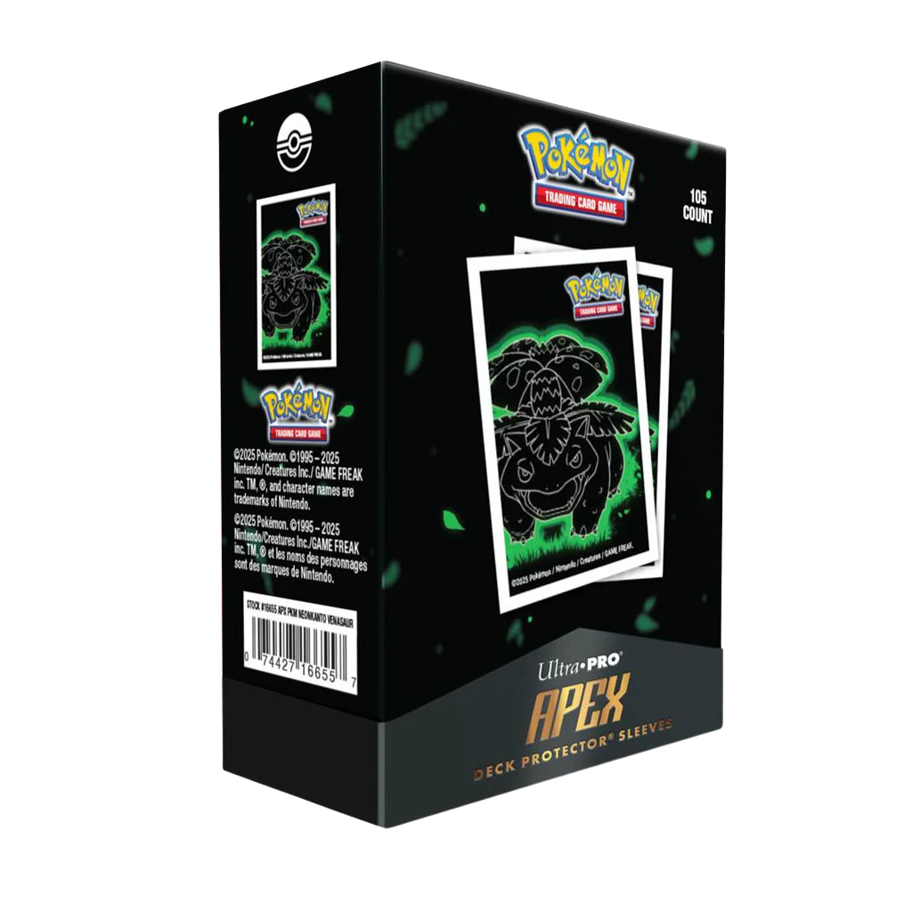 UP - Neon Kanto 105ct APEX Deck Protector Sleeves Venusaur for Pokémon