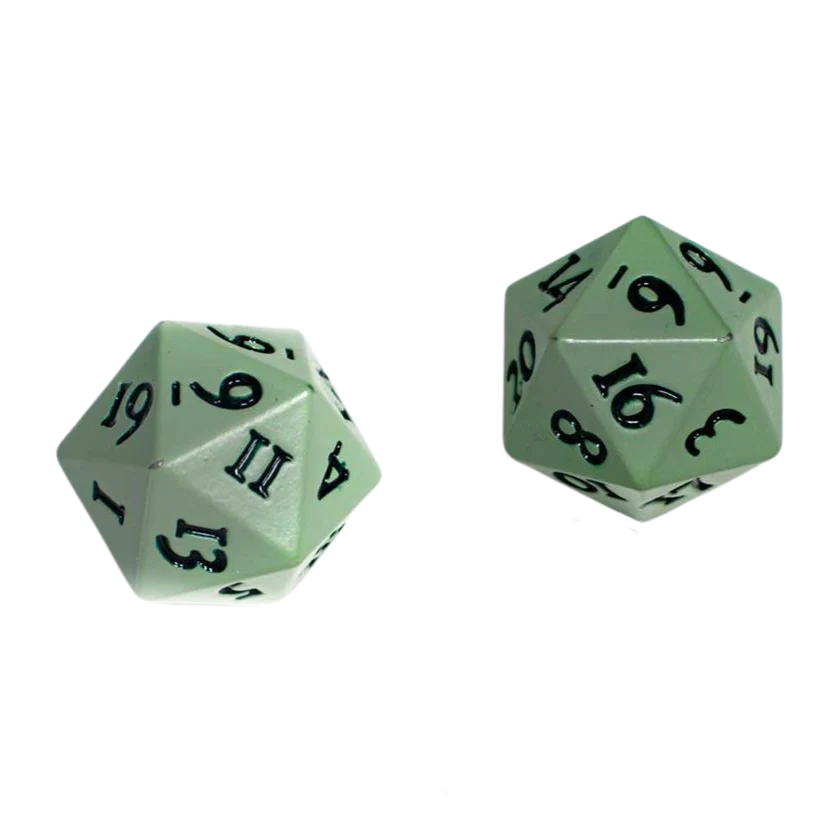 UP - Vivid Heavy Metal D20 Dice - Cool Matcha