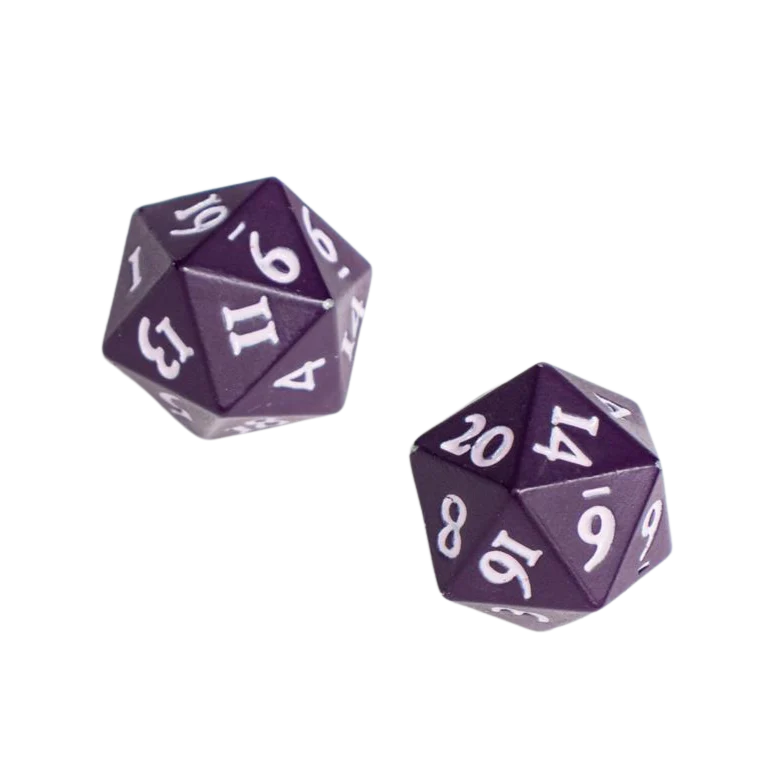 UP - Vivid Heavy Metal D20 Dice - Midnight Plum