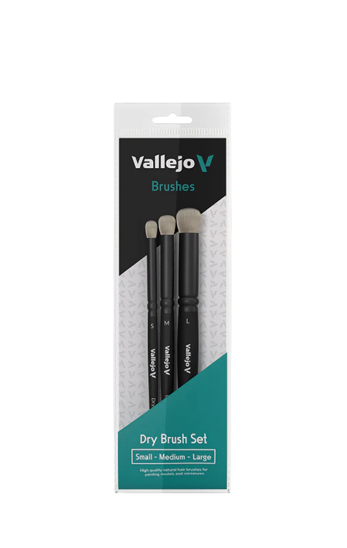 Vallejo - Dry Brush Set - Natural Hair (S, M & L)