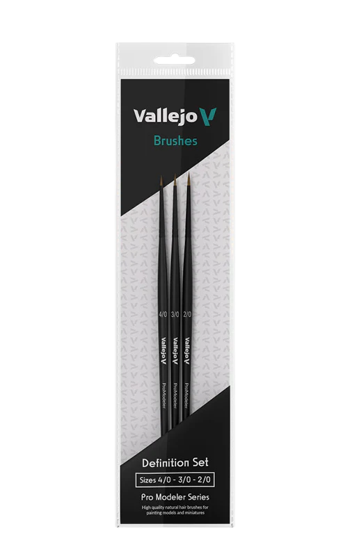 Vallejo - Pro Modeler Definition Set - Natural Hair (Sizes 4/0, 3/0 & 2/0)