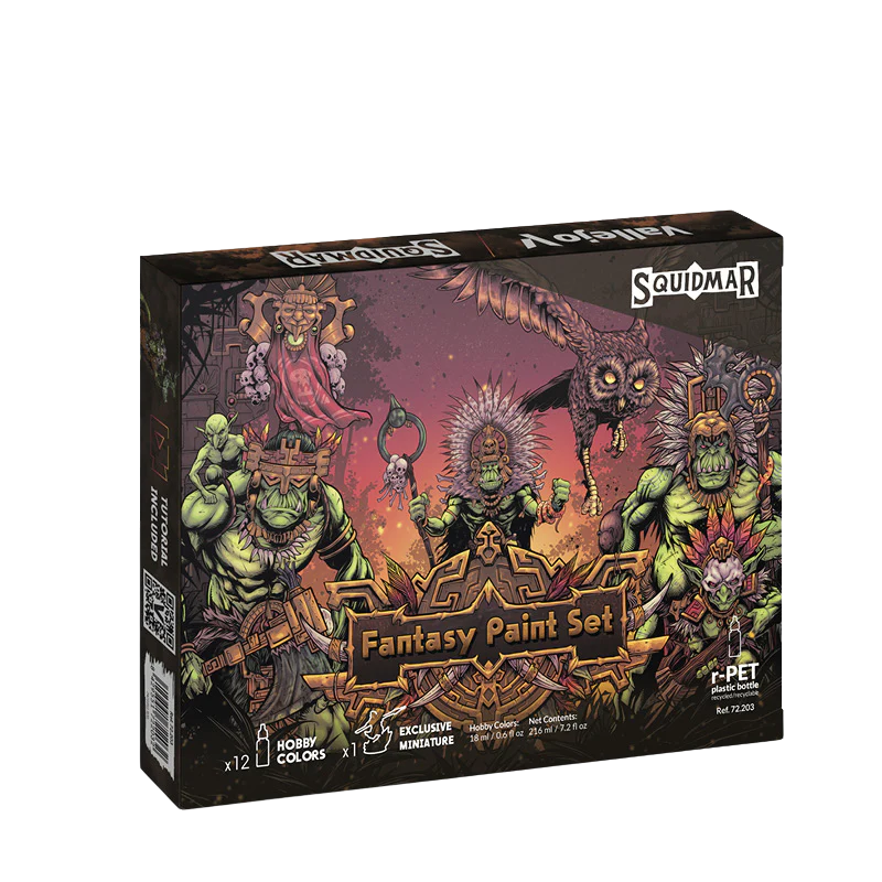 Vallejo - Set 12 Game Color + figure - Fantasy Set by Squidmar Miniatures