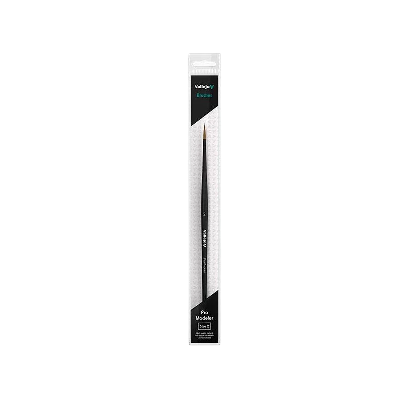 Vallejo - Vallejo Brush Set Pro Modeler. Design Set - Natural Hair - Size 2